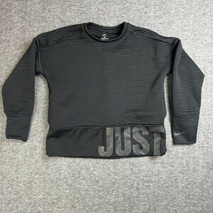 Nike Dri-Fit "Just Do It" Black Ribbed Sweatshirt XS‎